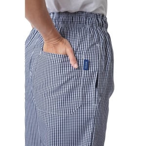 Pantalon de Cuisine Mixte Vegas à Petits Carreaux Bleus et Blancs - Taille S - Whites Chefs Clothing - Fourniresto