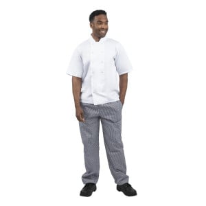 Küchenhose Mixte Vegas mit kleinen blauen und weißen Karos - Größe S - Whites Chefs Clothing - Fourniresto