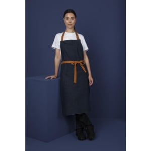 Kellnerschürze aus blauem Denim mit 100% Baumwollgürtel 1000 x 700 mm - Whites Chefs Clothing - Fourniresto