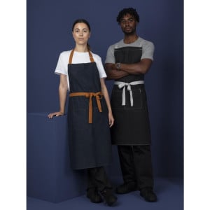 Schort van Blauwe Denim met Katoenen Riem 1000 x 700 mm - Whites Chefs Clothing - Fourniresto