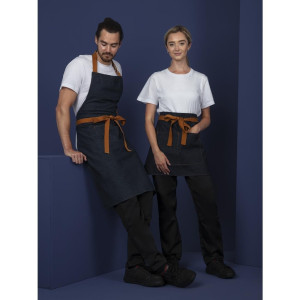 Schort van Blauwe Denim met Katoenen Riem 1000 x 700 mm - Whites Chefs Clothing - Fourniresto