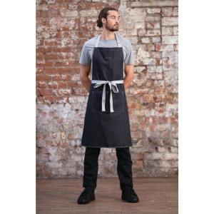 Schürze Latz Denim Schwarz Southside aus Polycotton 700 x 1000 mm - Whites Chefs Clothing - Fourniresto