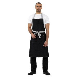 Schort Bavette Denim Zwart Southside van Polycotton 700 x 1000 mm - Whites Chefs Clothing - Fourniresto