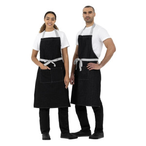 Schort Bavette Denim Zwart Southside van Polycotton 700 x 1000 mm - Whites Chefs Clothing - Fourniresto