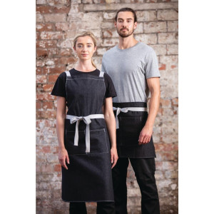 Tablier de Serveur Court Denim Noir Southside 400 x 760 mm - Whites Chefs Clothing - Fourniresto