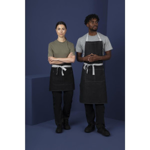 Schort van Korte Serveerder Denim Zwart Southside 400 x 760 mm - Whites Chefs Clothing - Fourniresto