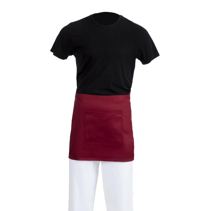 Schort van Bordeaux kort polycotton 373 x 750 mm - Whites Chefs Clothing - Fourniresto