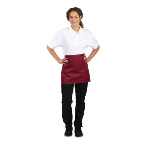 Kurze Kellnerschürze Bordeaux aus Polycotton 373 x 750 mm - Whites Chefs Clothing - Fourniresto