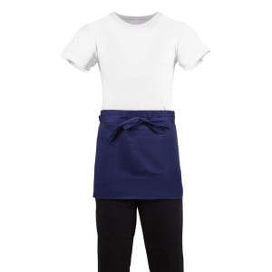 Schort van Kort Marineblauw Serveerder in Polycotton 373 x 750 mm - Whites Chefs Clothing - Fourniresto