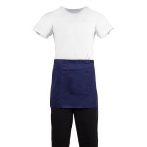 Schort van Kort Marineblauw Serveerder in Polycotton 373 x 750 mm - Whites Chefs Clothing - Fourniresto