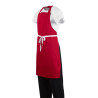 Schort met rode sloof van polycotton - Whites Chefs Clothing - Fourniresto