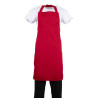 Schort met rode sloof van polycotton - Whites Chefs Clothing - Fourniresto