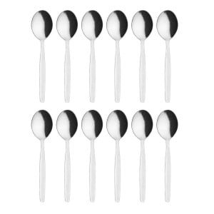 Round Kelso Stainless Steel Soup Spoon - Set of 12 - Olympia - Fourniresto