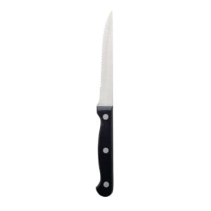 Meat Knife with Black Handle Serrated Blade 215 mm - Set of 12 - Olympia - Fourniresto