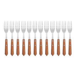 Meat Fork with Wooden Handle 200 mm - Set of 12 - Olympia - Fourniresto