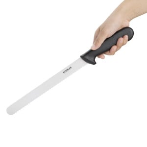 Serrated Black Carving Knife Blade 25.5 cm - Hygiplas - Fourniresto