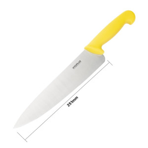 Kochmesser Gelb Klinge 25,5 cm - Hygiplas - Fourniresto