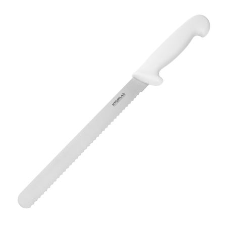 Messer zum Schneiden Weiß Wellenschliffklinge 25,5 cm - Hygiplas - Fourniresto