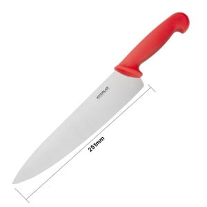 Kochmesser Rot Klinge 25,5 cm - Hygiplas - Fourniresto