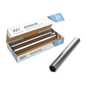 Aluminiumfolierol voor compacte dispenser 1000 30 m - Set van 3 - Wrapmaster - Fourniresto