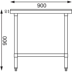 Snijtafel RVS 900 mm - Vogue - Fourniresto