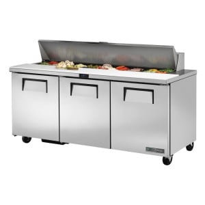 Stainless Steel Preparation Counter 3 Doors 538 L - TRUE - Fourniresto