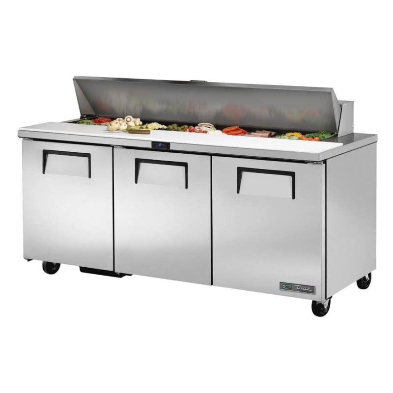 Stainless Steel Preparation Counter 3 Doors 538 L - TRUE - Fourniresto