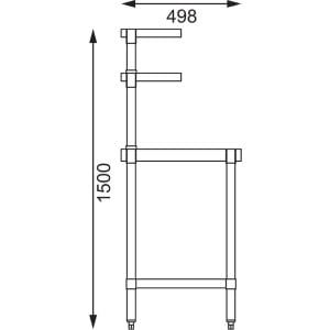 RVS tafel met 2 bovenste planken 1200 x 600 mm - Vogue - Fourniresto