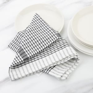 Zwarte keukendoek van polycotton - Set van 10 - Vogue - Fourniresto