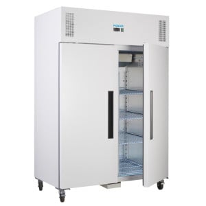 White 2/1 Double Door 1200 L Positive Refrigerated Cabinet - Polar - Fourniresto