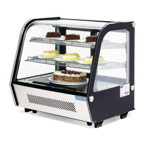 Black 120 L Countertop Refrigerated Display Case - Polar - Fourniresto