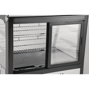 Black 120 L Countertop Refrigerated Display Case - Polar - Fourniresto