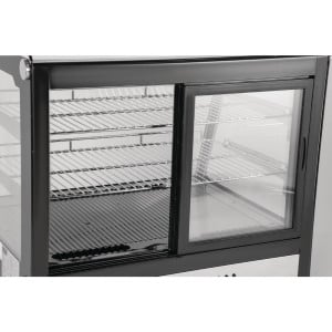 Schwarze Kühlvitrine für Theken - 120 L - Polar