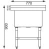 Tiefe Spüle mit Spritzschutz 100 L 770 x 600 mm - Vogue - Fourniresto