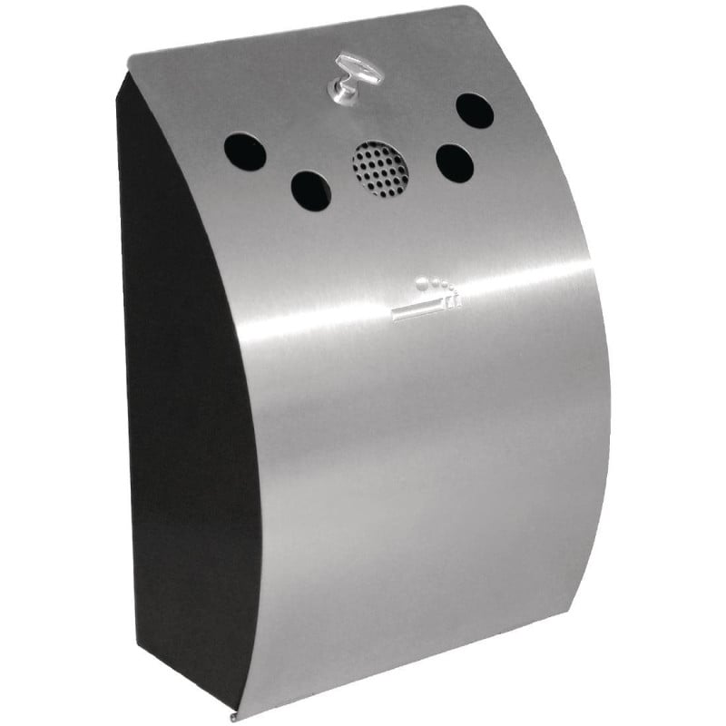 Stainless Steel Wall Ashtray 245 x 142 mm - Bolero - Fourniresto