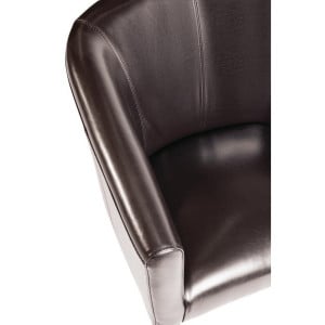 Fauteuil in donkerbruin kunstleer - Bolero - Fourniresto