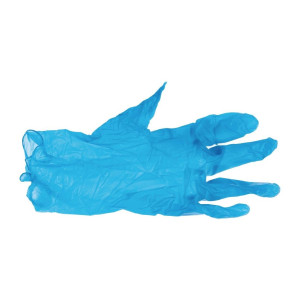 Gants Alimentaires en Vinyle Non Poudrés Bleus Taille S - Lot de 100 - Vogue - Fourniresto