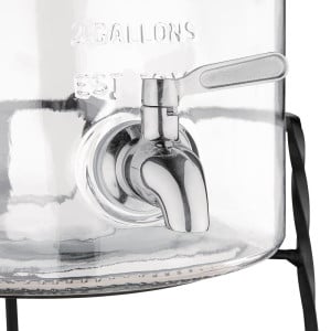 Distributeur d'Eau Rétro en Verre avec Socle 8,5 L - Olympia - Fourniresto