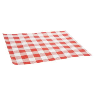 Fettdichtes Vichy-Rot-Papier 250 x 250 mm - Packung mit 200 Stück - FourniResto - Fourniresto