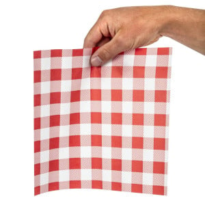 Vetvrij Vichy Rood Papier 250 x 250 mm - Set van 200 - FourniResto - Fourniresto