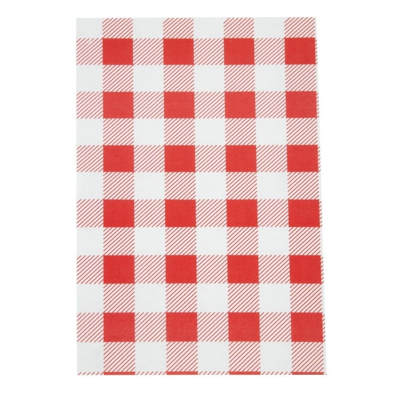 Vetvrij Vichy Rood Papier 190 x 310 mm - Set van 200 - FourniResto - Fourniresto