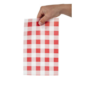 Greaseproof Paper Vichy Red 190 x 310 mm - Pack of 200 - FourniResto - Fourniresto