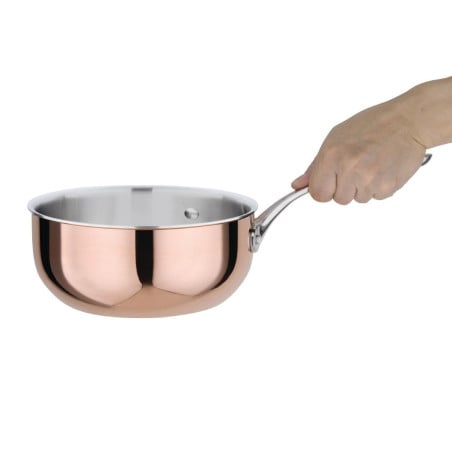 Flared Copper 3 Layer Induction Saute Pan Ø 200 mm - Vogue - Fourniresto