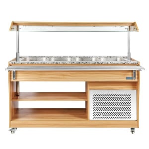 Buffet Réfrigéré Central 4 GN 1/1 - Polar - Fourniresto