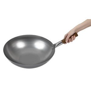 Wok mit halbkugelförmigem Boden aus Stahl Londonwok Ø 38 cm - FourniResto - Fourniresto