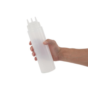 Doorzichtige flexibele fles met 3 tuiten 681 ml - Vogue - Fourniresto