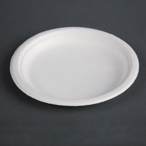 Teller aus kompostierbarem Bagasse 17,9 cm - Packung mit 50 Stück - Fiesta Green - Fourniresto