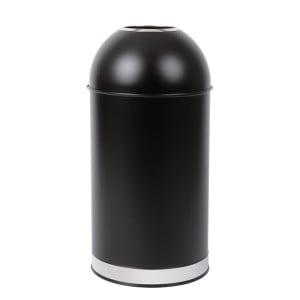 Open Dome Black Steel 40L Trash Can - Bolero - Fourniresto