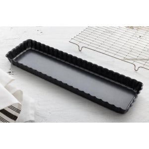 Rectangular Non-Stick Tart Mold with Removable Bottom 360 mm - De Buyer - Fourniresto