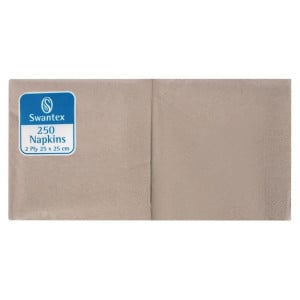 Frühstücksservietten aus kompostierbarem Kraftpapier, 2-lagig, 25x25 cm - Packung mit 2000 Stück - FourniResto - Fourniresto